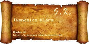 Ivancsics Klára névjegykártya