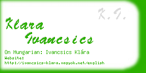 klara ivancsics business card